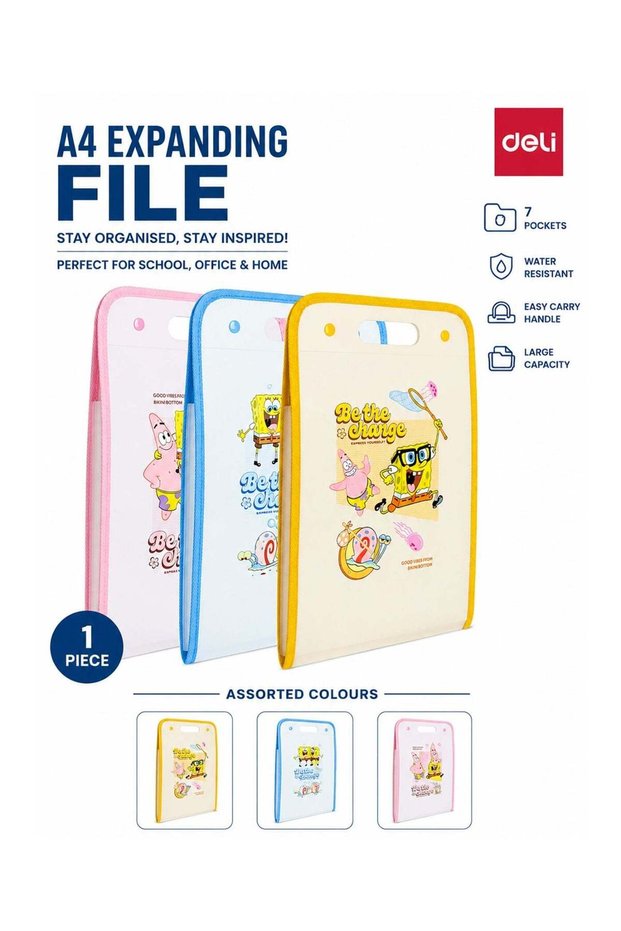 1-Piece A4 Expanding File For School With 7 Divisions