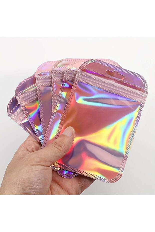 50pcs Pink Transparent OPPO Self-Sealing Bags - Thickened Zipper Pouch for Jewelry/Retail Display,