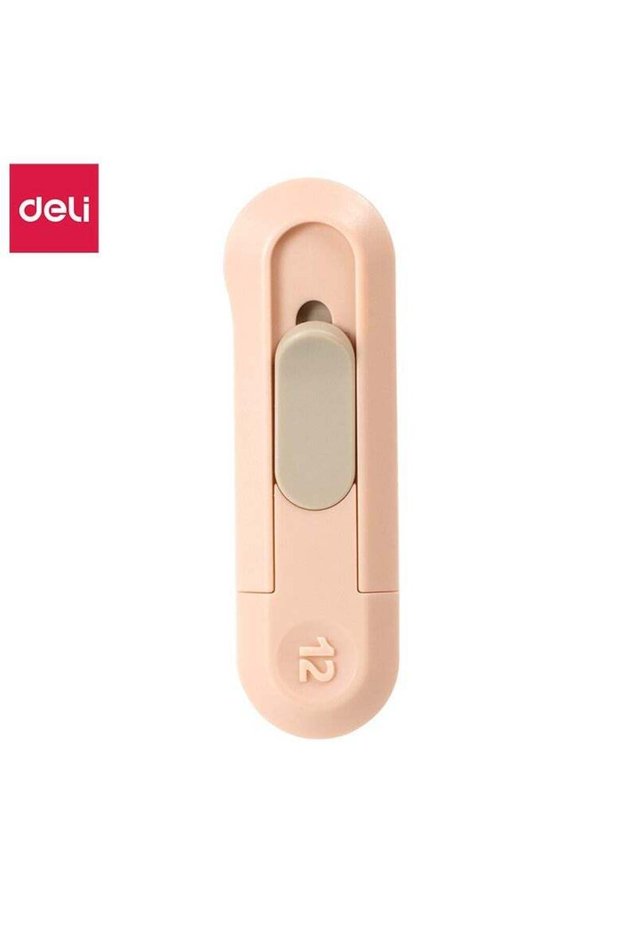 Deli Nusign ENS065 Auto-Retract Utility Cutter with ABS Handle, Indoor/Outdoor - Pink