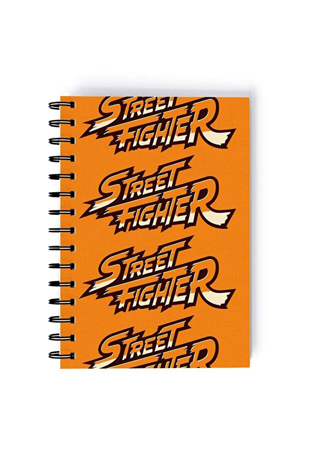 Street Fighter Ken Printed Spiral A5 Notebook Red/Beige/Brown