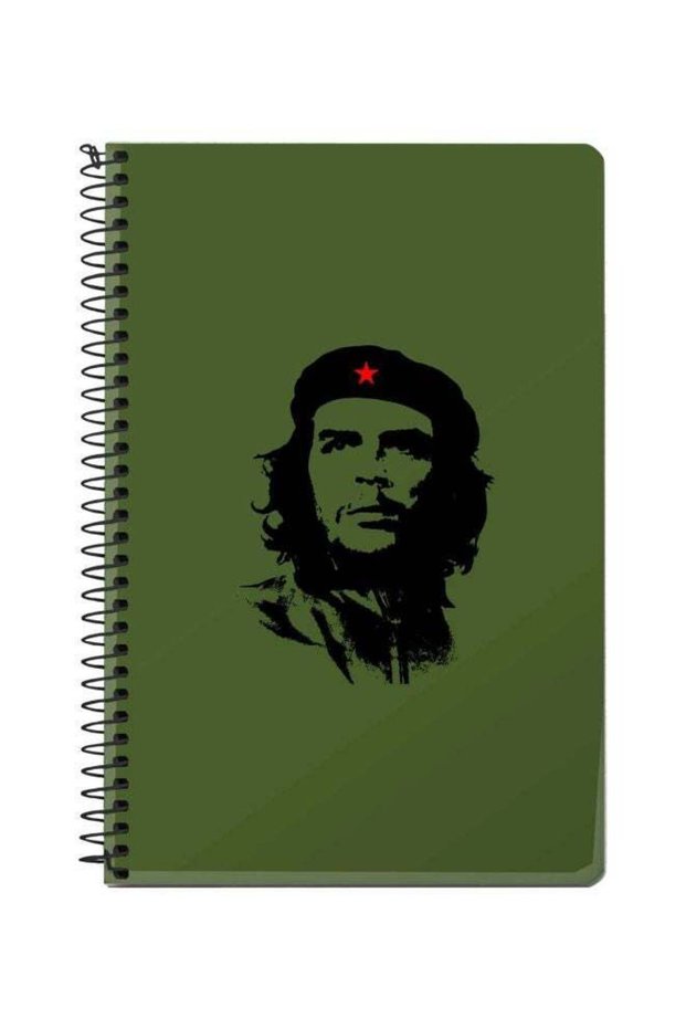 Che Guevara Printed A5 Spiral Notebook Green/Black/Red