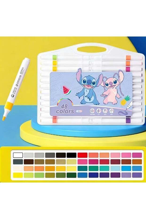 48 Colors Stitch Acrylic Paint Marker Pen Set, Waterproof Quick Dry Paint Pens with Portable Carry