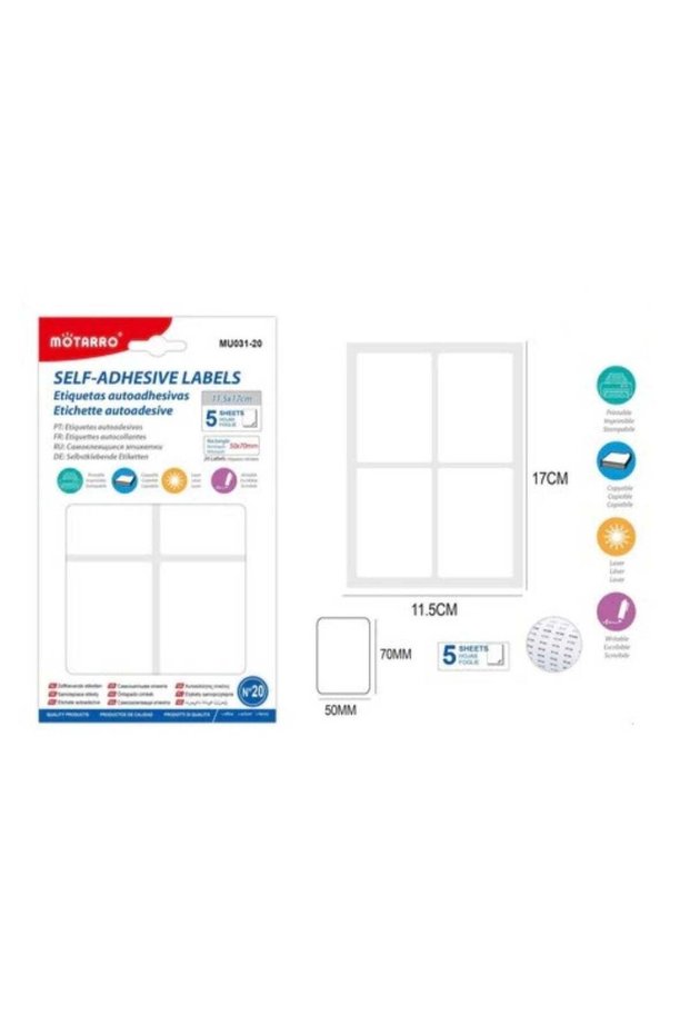 MOTARRO Adhesive Stickers MU031-20, Self-adhesive stickers for use in the office, school and home