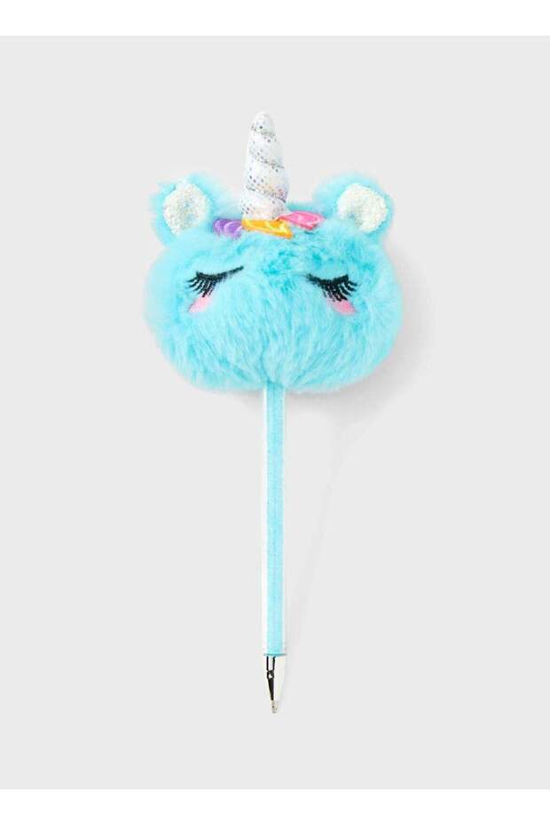 Blue Unicorn Fluffy Pen Novelty