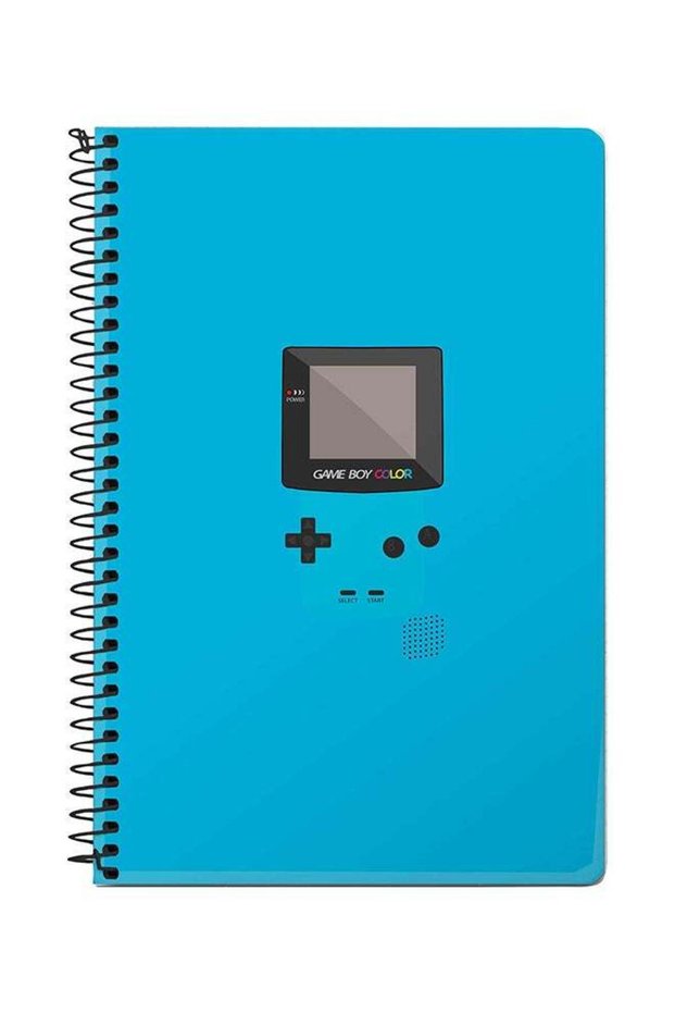 Gameboy Color - A5 Spiral Notebook Blue