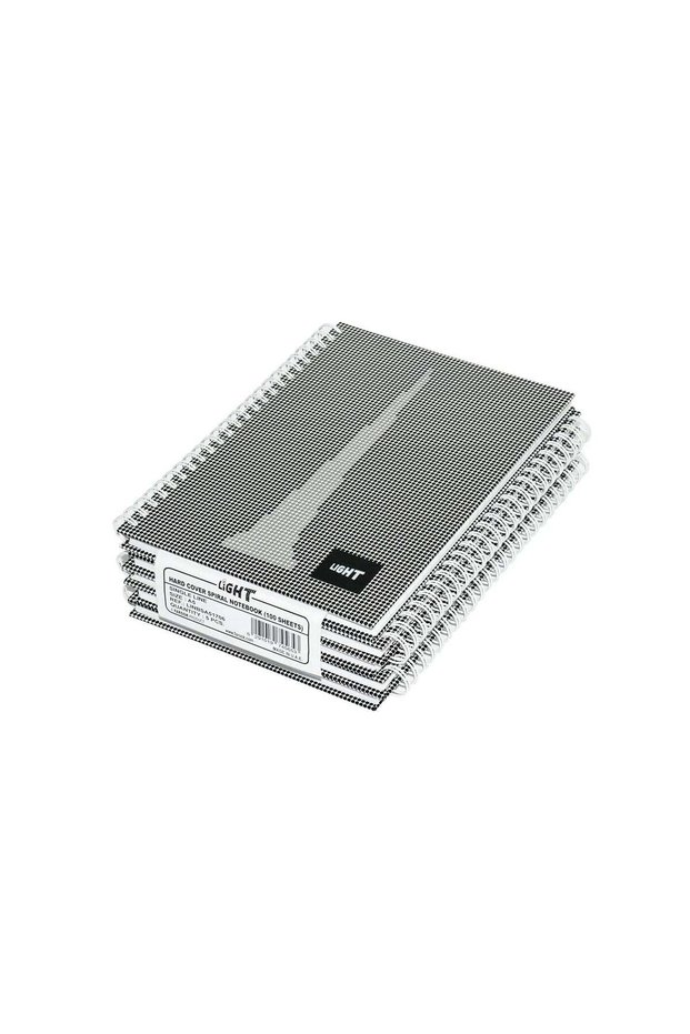 Light Spiral Hard Cover Notebook, Single Line, A5,100 Sheets, 5 Piece - LINBSA51706