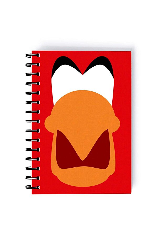 Iago Face Printed Spiral A5 Notebook Red/White/Beige