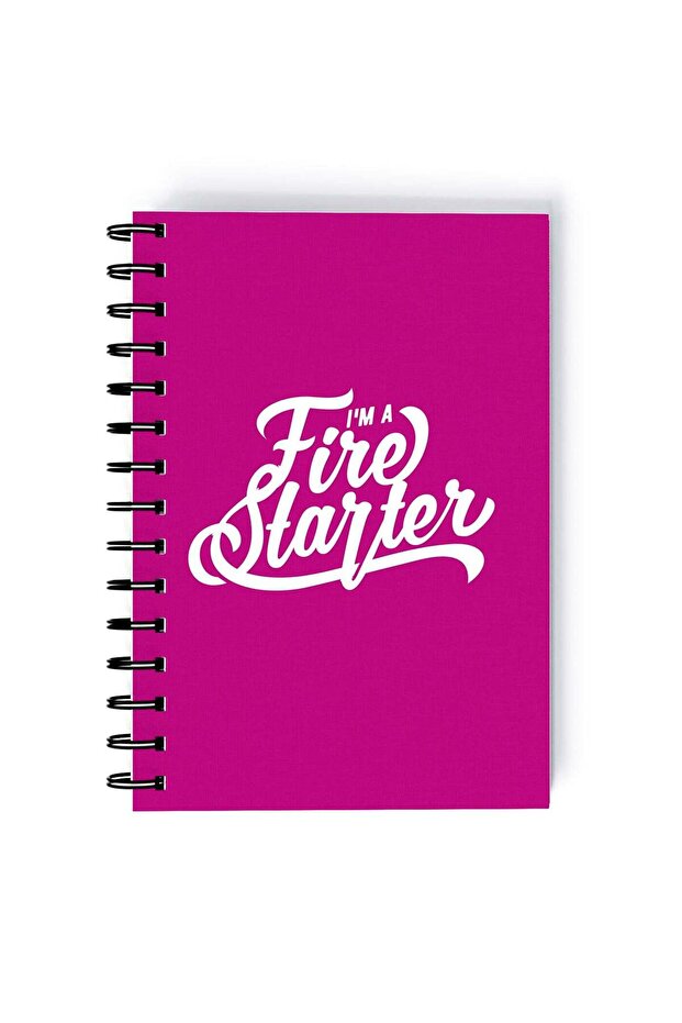 Spiral A5 Notebook Typography Motivation and Inspirational Quote Fire Starter Quote Pink Aesthetic