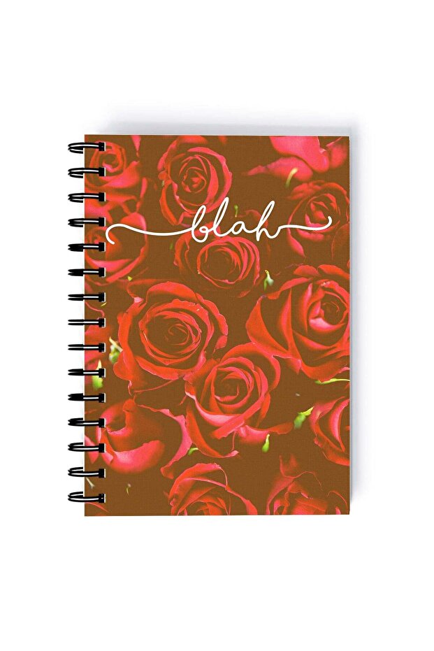 Spiral A5 Notebook Pattern Rose Floral Blah Sarcastic Aesthetics