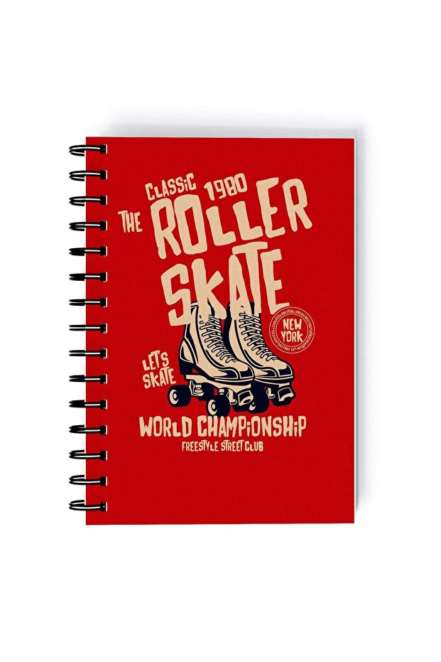 Roller Skate Champion Rectangle Spiral A5 Notebook Multicolour