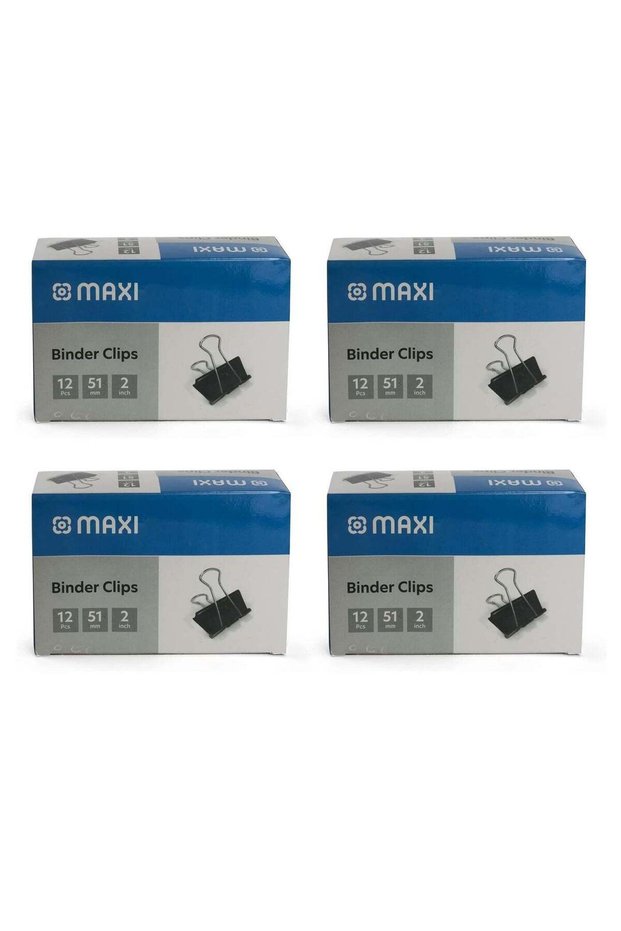 48-Piece Binder Clip 51mm Size Black