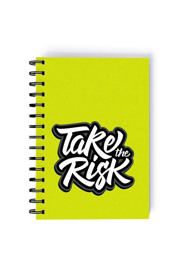 Take The Risk Printed Rectangle Spiral A5 Notebook Multicolour