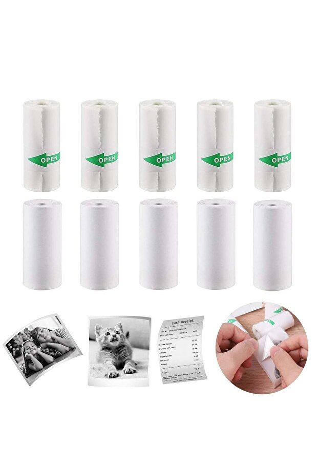 10 Rolls mini printer paper,for Inkless Mini Pocket Printer,Portable Thermal Printer, Sticker Print