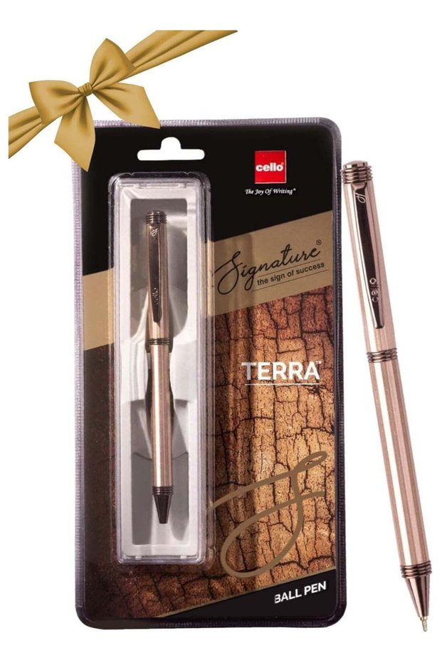 1-Piece Signature Terra Ballpoint Pen Blue Ink Assorted Barrel Colours