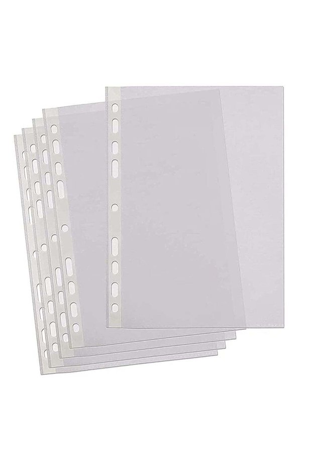 100-Piece A4 Reinforcement Pocket Report Cover Set Clear