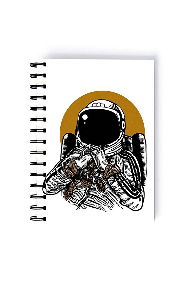 Thinking Astronaut Rectangle Spiral A5 Notebook Multicolour