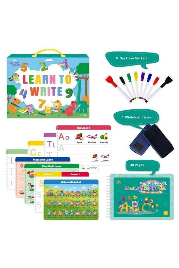 Writing Workbook for Children Aged 3-6 - Preschool Early Learning Handbook, Covering Letters, Numbe