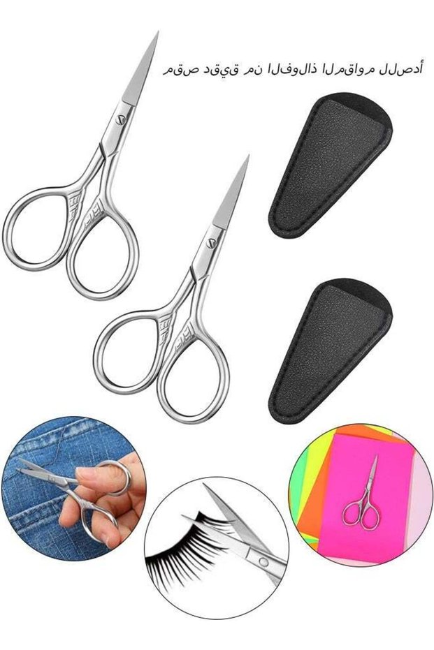 2PCS Small Precision Scissors 3.5inch Stainless Steel Multi Purpose Vintage Beauty Grooming Kit for