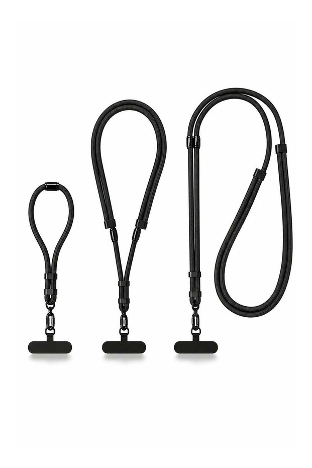 3-in-1 Adjustable Lanyard with ID Card and Badge Holder - Neck, Wrist and Crossbody Straps, Grey
