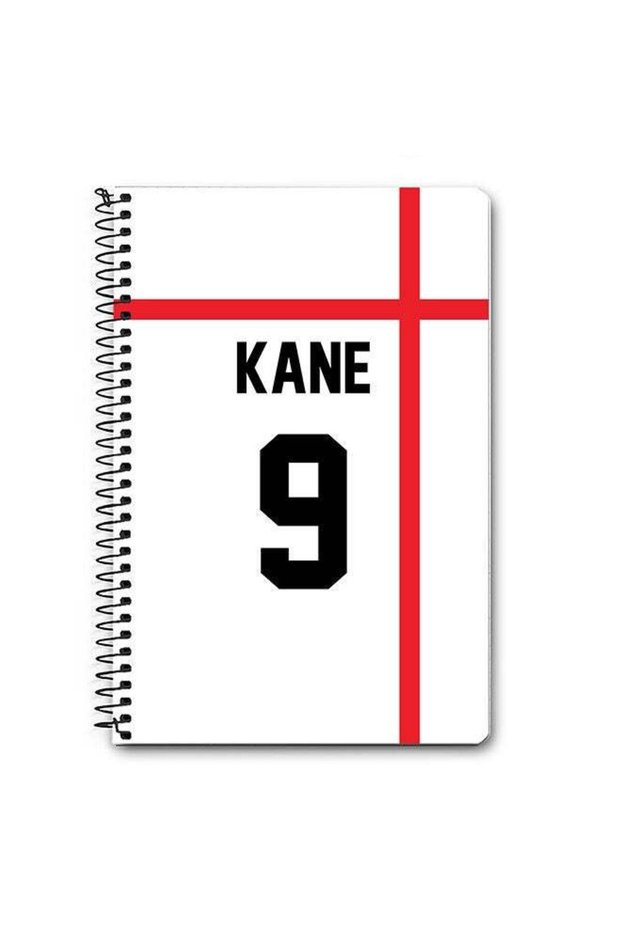 Designer A5 Spiral Notebook Memo Notepad Journal - Football Team - England Player Name - Kane