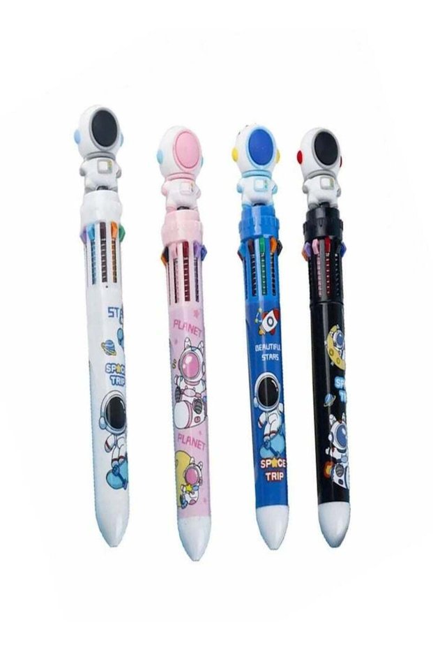 Multicolor Ballpoint Pen 0.5mm, 10-in-1 Colored Retractable Shuttle ball point Pens for Office Scho