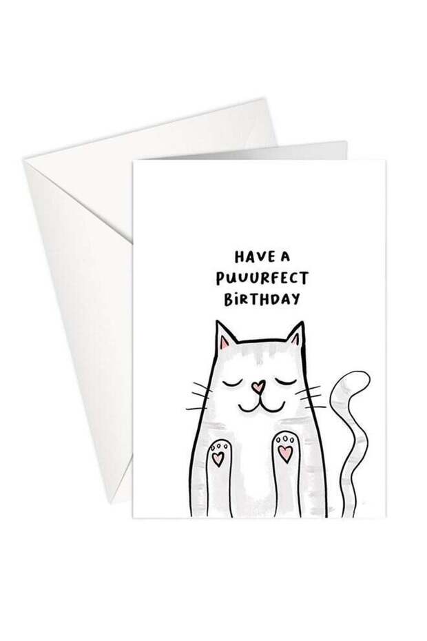 Have a Puuurfect Birthday – Cute Cat-Themed Greeting Card