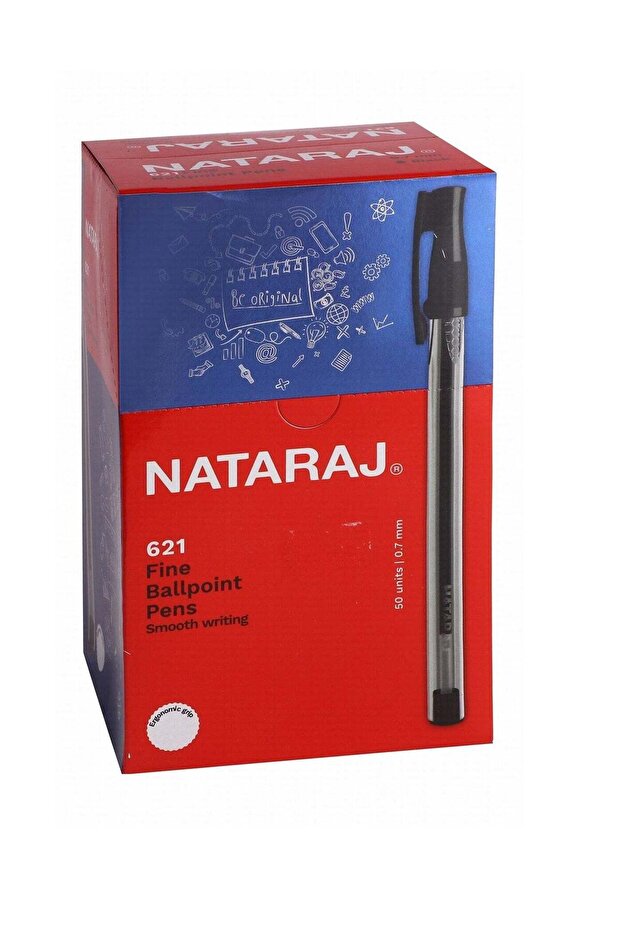 50-Piece Ballpoint Pen Fine 0.7mm Tip Black Ink