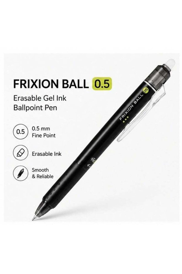 PILOT FriXion Ball Knock Erasable Gel Pen LFBK-23EF-B, 0.5 mm, Black, Gel Ink, 1 pen for drafting