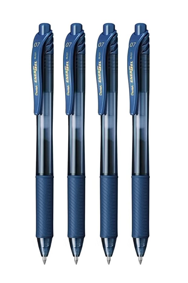 4-Piece Energel Gel Ink Pen 0.7mm Tip Navy Blue Ink