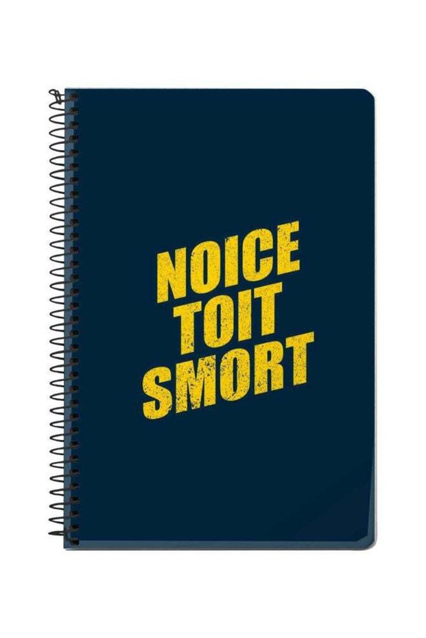 A5 Noice Toit Smort Printed Spiral Bound Notebook Blue/Yellow