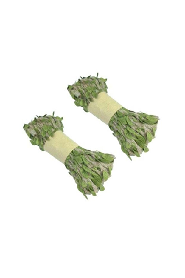 20m Artificial Burlap Leaf Ribbon – Jute Twine with Green Leaves for Crafts, Wedding, Party, Gift W