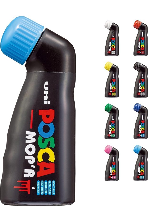 POSCA MOP'R Marker - Light Blue - Ergonomic Water-Based Paint Marker with Round Tip XXL 3-19 mm