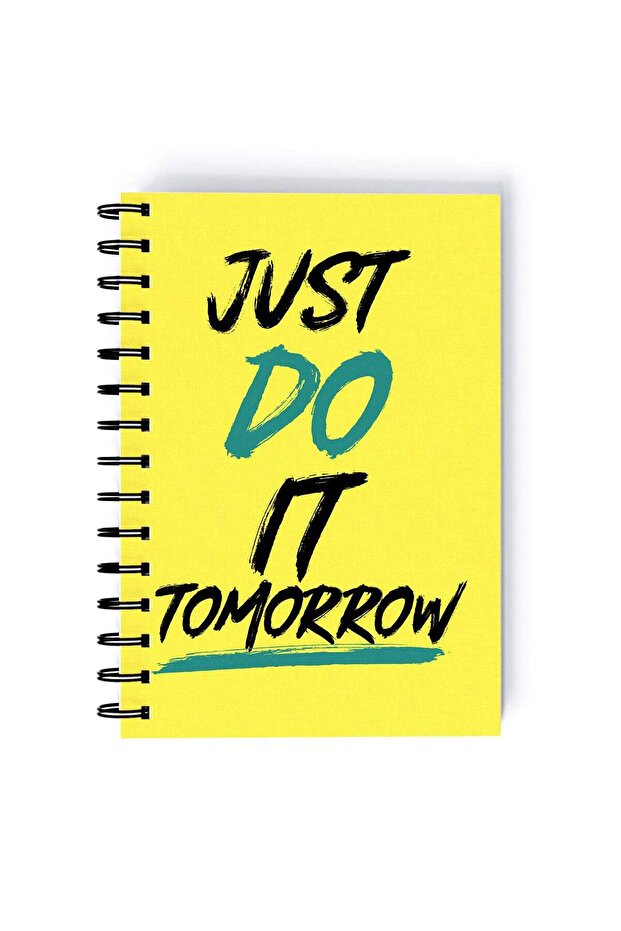 Spiral A5 Notebook Sarcasm and Fun Typography Do it Tomorrow Yellow Aesthetics