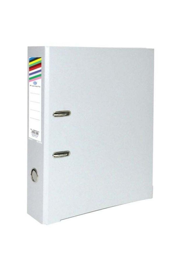 Fixed Mechanism Box File Grey/White/Silver
