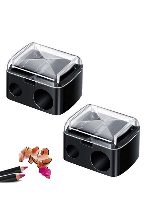 Makeup Pencil Sharpener, Dual Hole Cosmetic Sharpener for Lip Liner, Eyeliner, Eyebrow Pencils, Tra