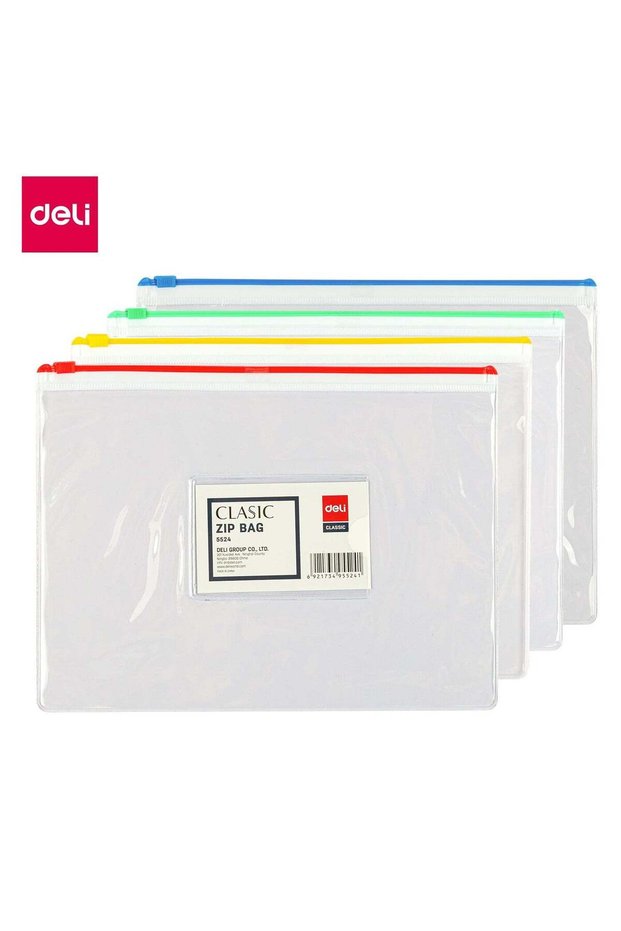 Deli E5524 Zip Bag A5 – Ideal for document storage and daily organization