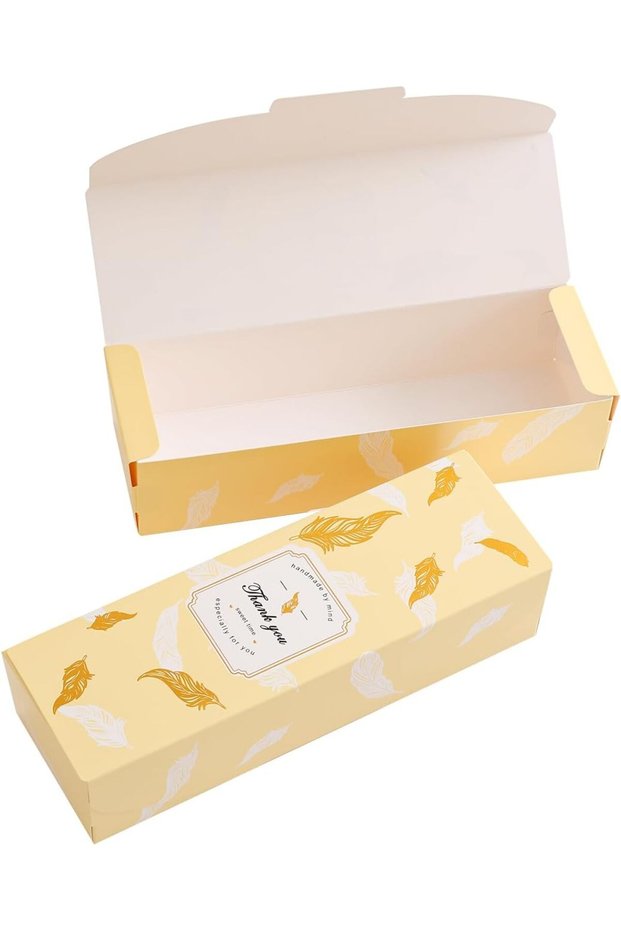 Red Dot Gift® 10pcs (21.5X7X5)cm Thank You Box Rectangle Cardboard Biscuit Boxes Cookie Packaging