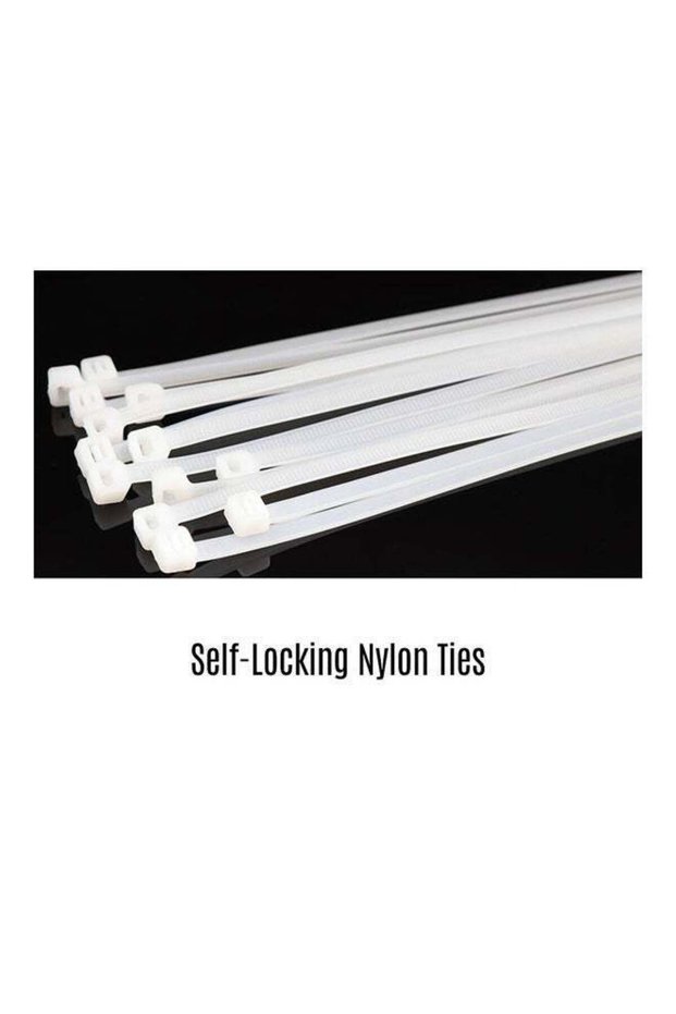 100 Pieces Self Locking Nylon Ties Cable White