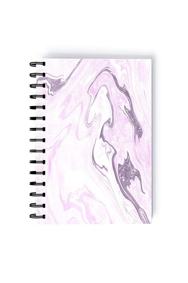 Spiral A5 Notebook Marble Pattern Elegant Design Purple Pink Aesthetics