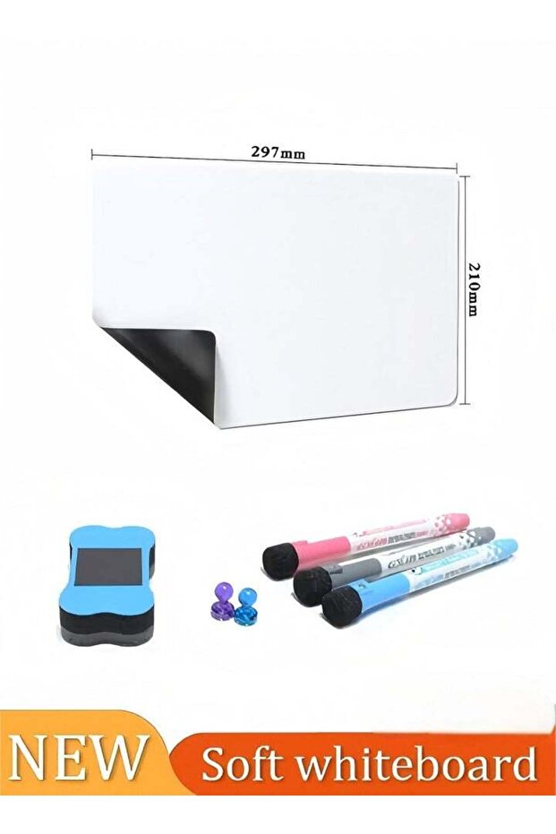 Magnetic Whiteboard, Dry Erase Board,Portable A4 Writing Board, With Whiteboard Pen Eraser And Magn