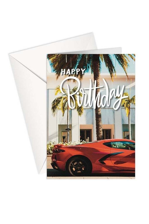 Happy Birthday - Sports Car Greeting Card