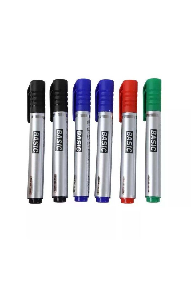 Basic Non-Toxic Chisel Tip Permanent Marker- 6pcs Set