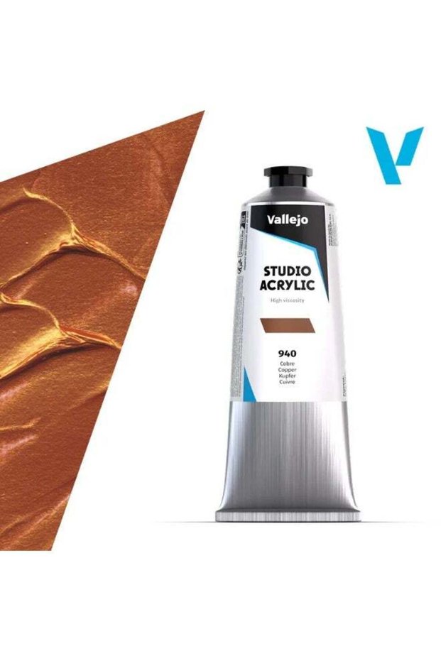 Professional Acrylic Paint for Artists & Studios – Copper, High Pigment Metallic Finish on Canvas &