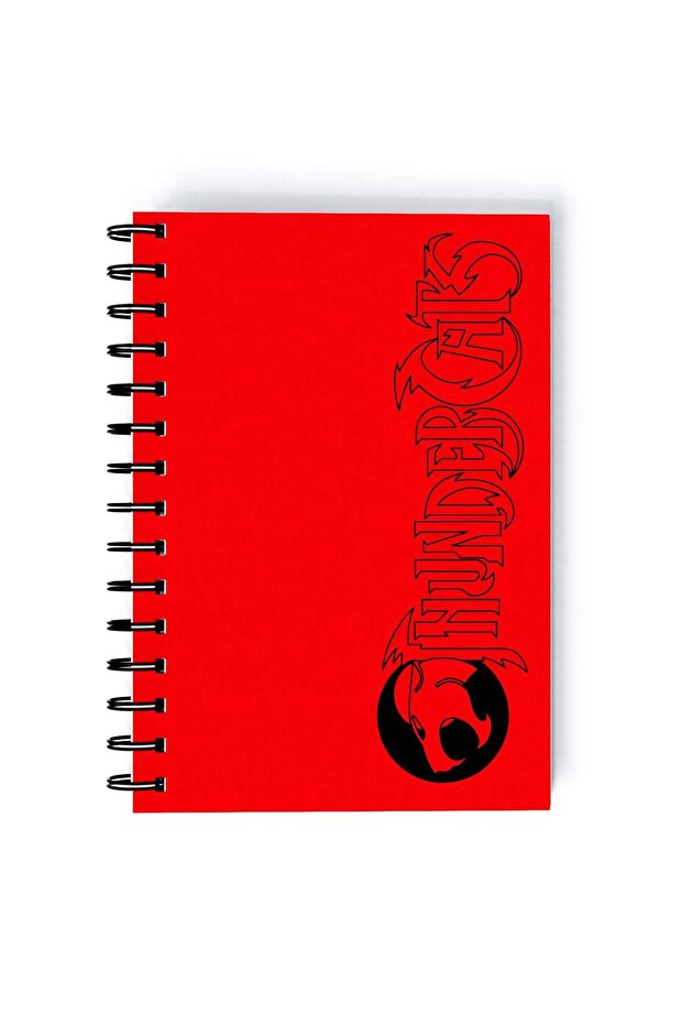 Thunder Cat Retro Printed Spiral A5 Notebook Red/Black