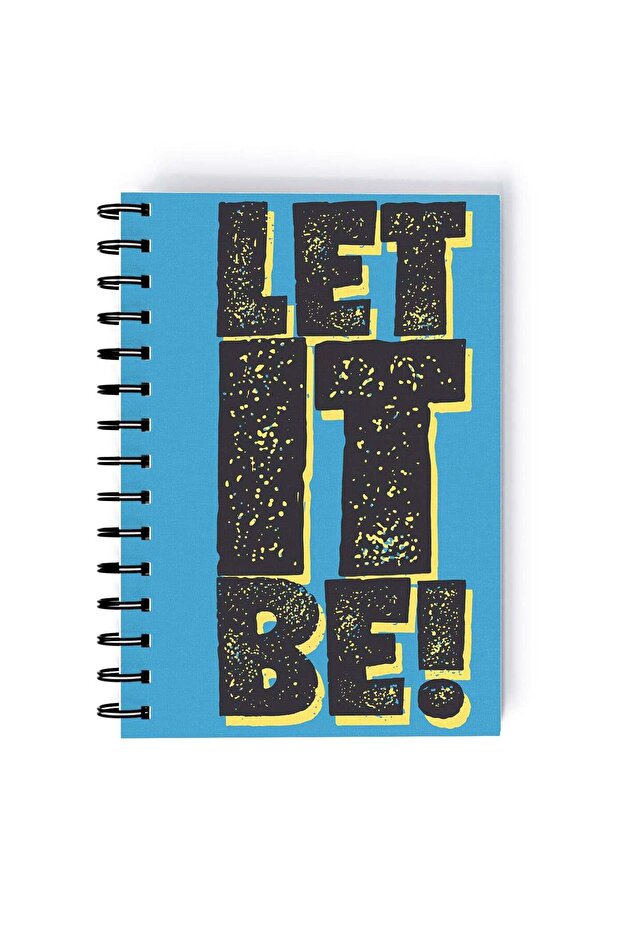 Spiral A5 Notebook Typography Motivational Quote Let It Be blue Aesthetics