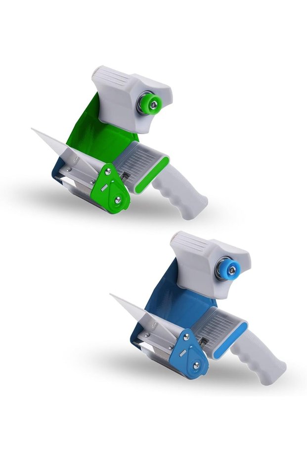 Duravel Ergonomic Packing Tape Dispenser - Lightweight and Versatile (Green-Blue)