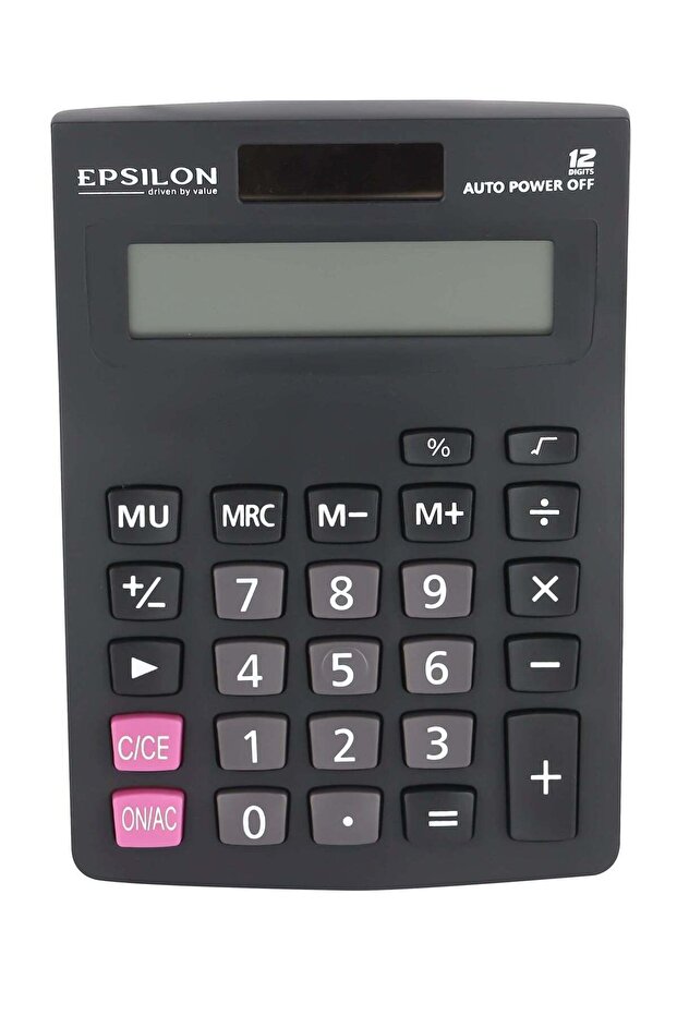Epsilon 12 Digit Desktop Calculator- EPSCL165, Includes Percent Function, Auto Replay