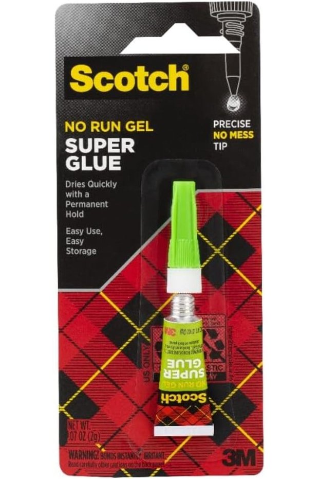 Scotch Super Glue Gel - 0.7 oz (2g) Tube, 1 tube/pack, Clear, Fast Drying Adhesive with Precision A