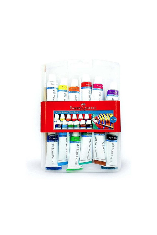 12 Piece Water Soluble Poster Colour Set Multicolour