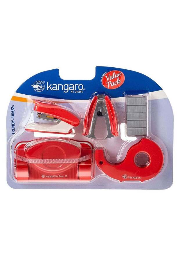 5-Piece Stapler and Punch With Accessories Set Assorted Colours